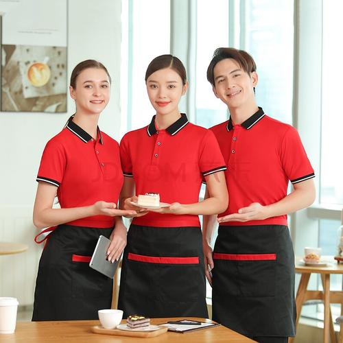 餐饮服务员短袖t恤工作服定做印字logo工衣厂服甜品咖啡奶茶餐厅烤肉